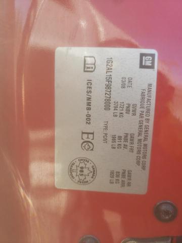 1G2AL15F987278000 - 2008 PONTIAC G5 SE RED photo 10