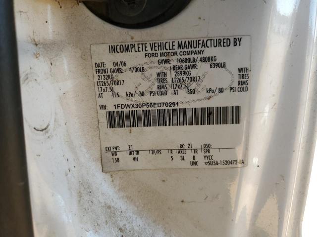 1FDWX30P56ED70291 - 2006 FORD F350 SRW S WHITE photo 10