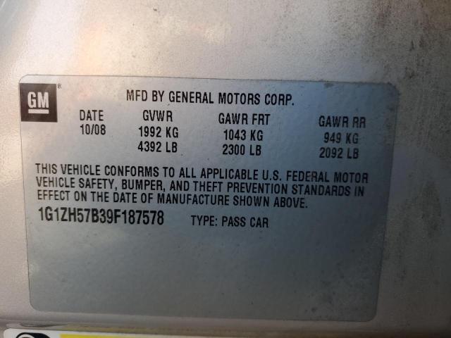 1G1ZH57B39F187578 - 2009 CHEVROLET MALIBU 1LT 棕色 照片 10