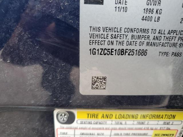 1G1ZC5E10BF251686 - 2011 CHEVROLET MALIBU 1LT 蓝色 照片 10