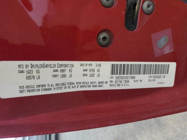 1B3ES56C45D179868 - 2005 DODGE NEON SXT RED photo 10