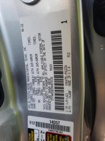 5TFNA5DB3NX039336 - 2022 TOYOTA TUNDRA CRE Gümüş foto 10