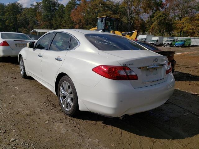 JN1EY1AP0DM650139 - 2013 INFINITI M35H WHITE photo 3