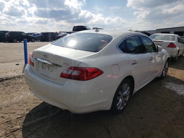 JN1EY1AP0DM650139 - 2013 INFINITI M35H WHITE photo 4