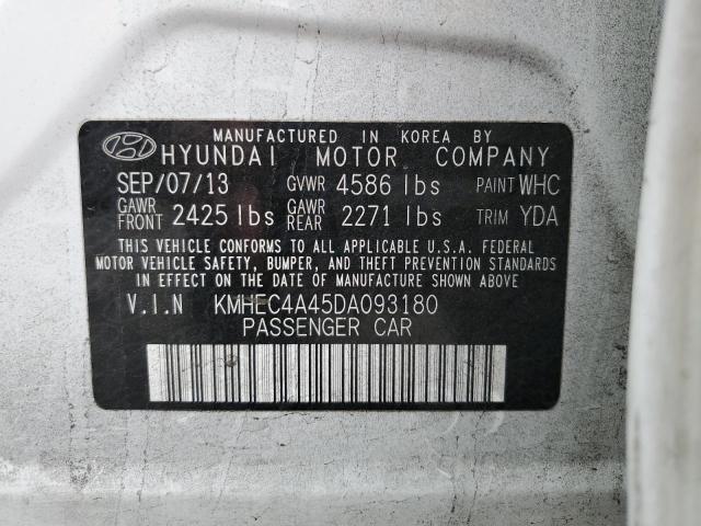 KMHEC4A45DA093180 - 2013 HYUNDAI SONATA HYB WHITE photo 10