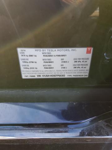 5YJSA1H28EFP68383 - 2014 TESLA MODEL S Կապույտ լուսանկար 10