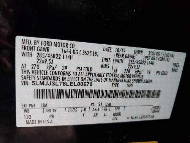 5LMJJ3LT8LEL00670 - 2020 LINCOLN NAVIGATOR 黑色 照片 10