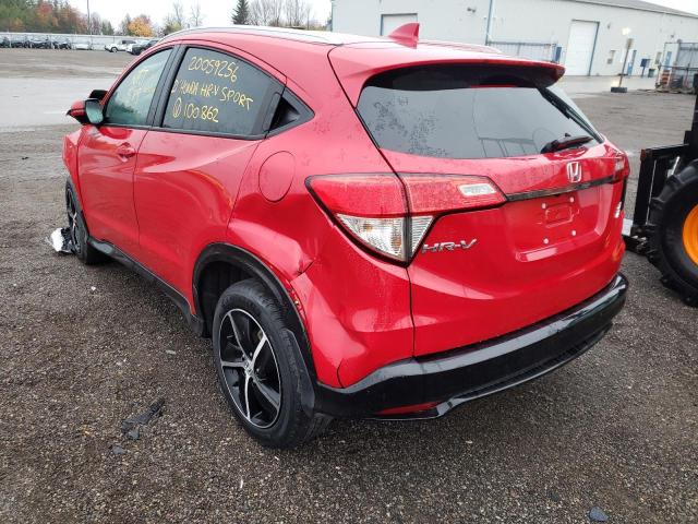 3CZRU6H22MM100862 - 2021 HONDA HR-V SPORT RED photo 3