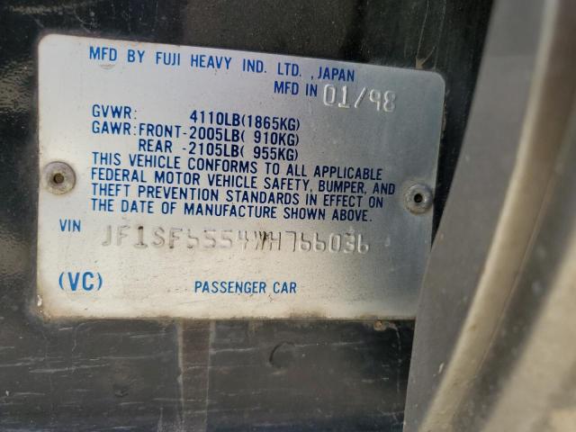 JF1SF6554WH766036 - 1998 SUBARU FORESTER S შავი ფოტო 10
