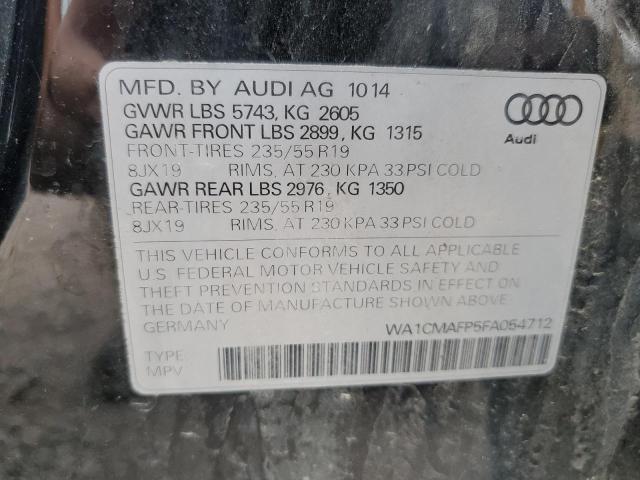 WA1CMAFP5FA054712 - 2015 AUDI Q5 TDI PRE BLACK photo 10