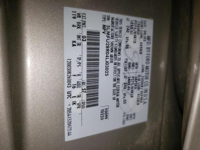 5LMFU28R04LJ03025 - 2004 LINCOLN NAVIGATOR 奶油色 照片 10