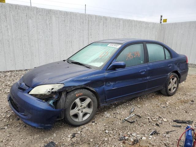 1HGES26765L014069 - 2005 HONDA CIVIC EX BLUE photo 9