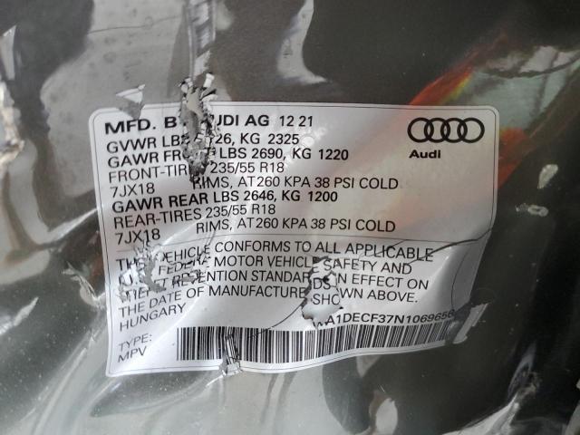 WA1DECF37N1069656 - 2022 AUDI Q3 PREMIUM GRAY photo 10