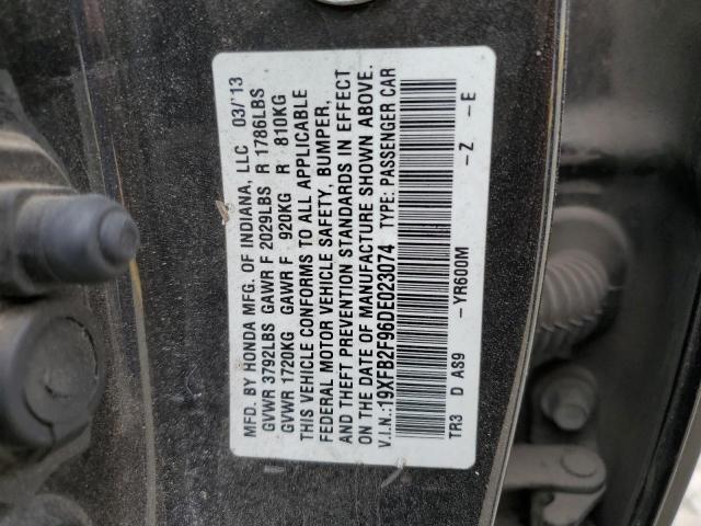 19XFB2F96DE023074 - 2013 HONDA CIVIC EXL Qara foto 10