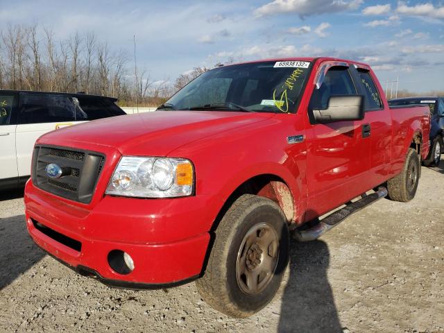 1FTRX14W68FB40585 - 2008 FORD F150 RED photo 2