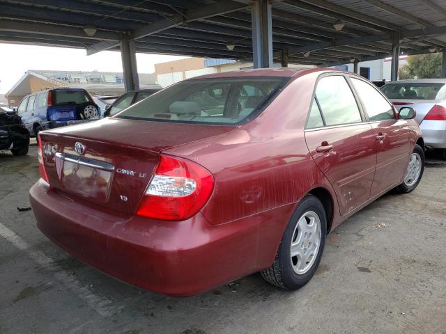 4T1BF30K73U046783 - 2003 TOYOTA CAMRY LE RED photo 4