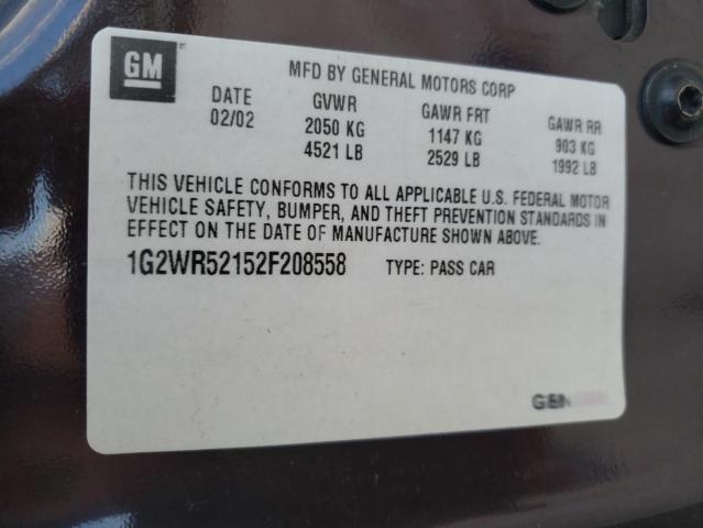 1G2WR52152F208558 - 2002 PONTIAC GRAND PRIX მუქწითელი ფოტო 10