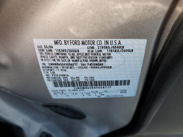 1LNHM86S04Y656717 - 2004 LINCOLN LS 银色 照片 10