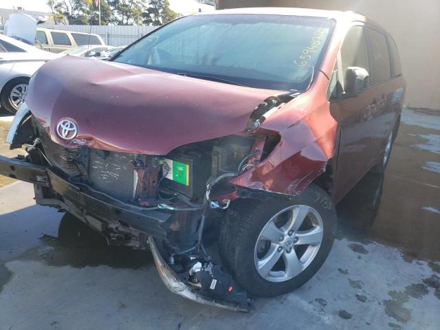 5TDKK3DCXCS188553 - 2012 TOYOTA SIENNA LE BROWN photo 9