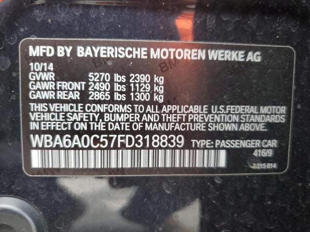 WBA6A0C57FD318839 - 2015 BMW 640 I GRAN BLUE photo 10