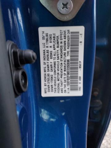 19XFB2F98EE050696 - 2014 HONDA CIVIC EXL Mavi foto 10