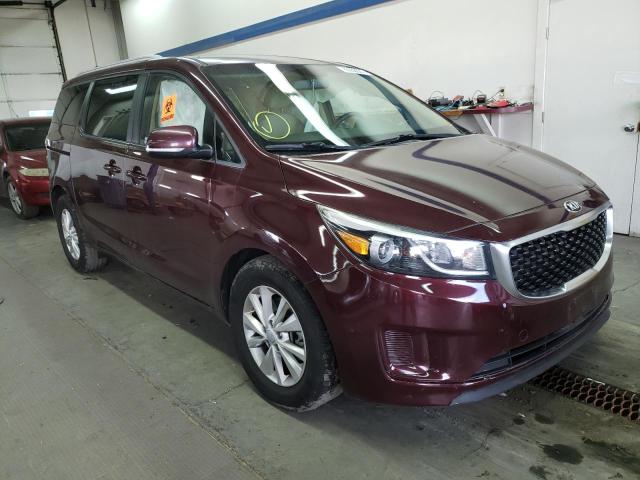 KNDMB5C13F6033626 - 2015 KIA SEDONA LX BURGUNDY photo 1