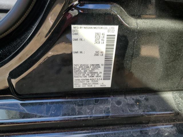 1N4BL4DV0NN402324 - 2022 NISSAN ALTIMA SV BLACK photo 10