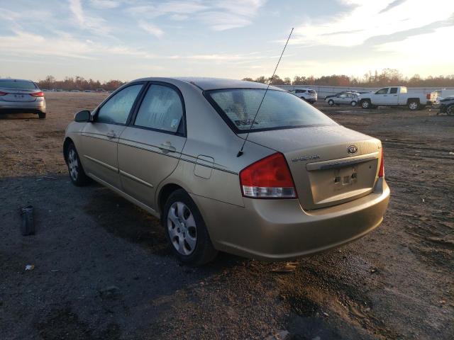 KNAFE221495651853 - 2009 KIA SPECTRA BEIGE photo 3