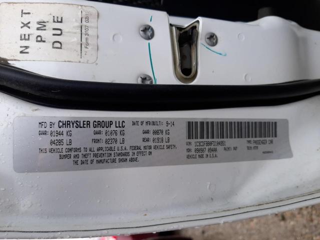 1C3CDFBB0FD104951 - 2015 DODGE DART WHITE photo 10