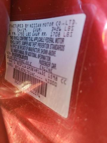 3N1CN7AP2KL861076 - 2019 NISSAN VERSA S RED photo 10