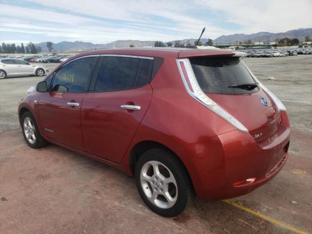 JN1AZ0CP7CT020822 - 2012 NISSAN LEAF SV RED photo 3