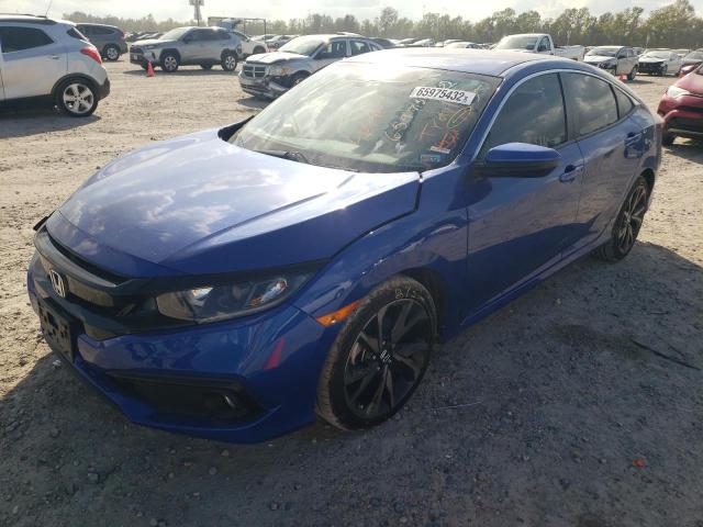 2HGFC2F8XMH544793 - 2021 HONDA CIVIC SPOR 蓝色 照片 2