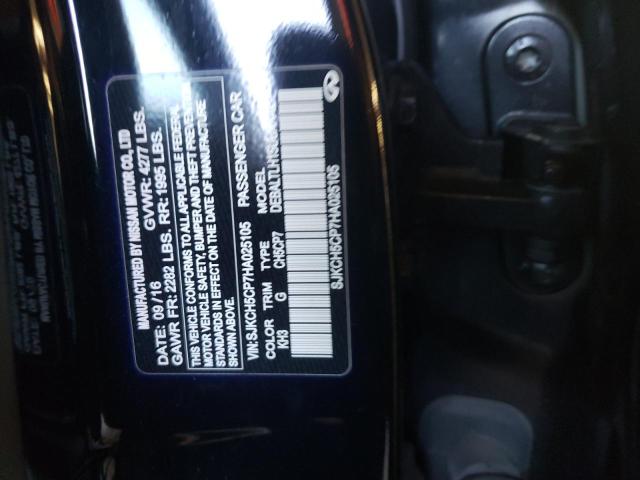 SJKCH5CP7HA025105 - 2017 INFINITI QX30 BASE BLACK photo 10