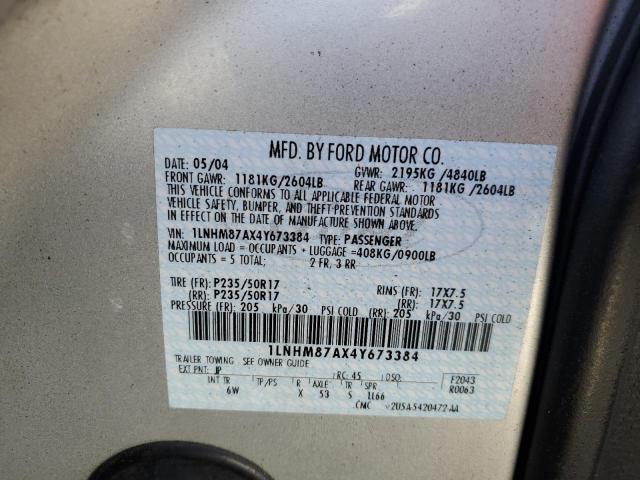 1LNHM87AX4Y673384 - 2004 LINCOLN LS 银色 照片 10