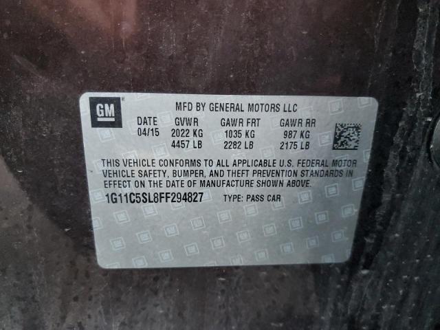 1G11C5SL8FF294827 - 2015 CHEVROLET MALIBU 1LT 棕色 照片 10