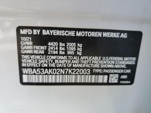 WBA53AK02N7K22003 - 2022 BMW 228I WHITE photo 12