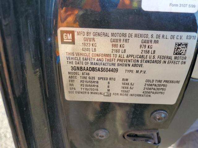 3GNBAADB5AS604409 - 2010 CHEVROLET HHR LS BLACK photo 10