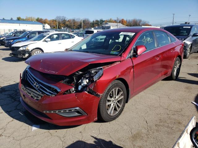 5NPE24AF8FH017960 - 2015 HYUNDAI SONATA SE RED photo 2