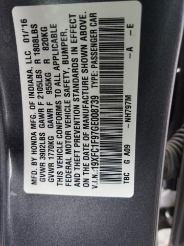 19XFC1F97GE008739 - 2016 HONDA CIVIC TOUR GRAY photo 10