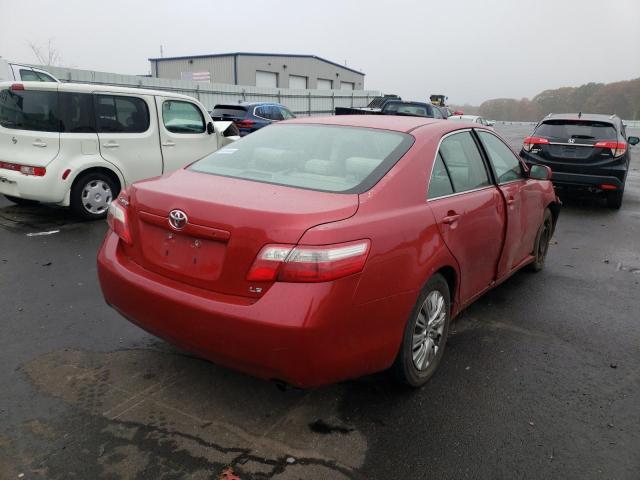 4T1BE46K87U009456 - 2007 TOYOTA CAMRY CE RED photo 4
