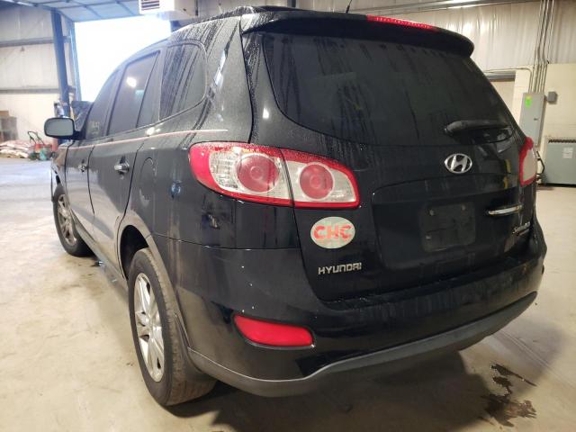 5NMSKDAG0AH370162 - 2010 HYUNDAI SANTA FE L BLACK photo 3