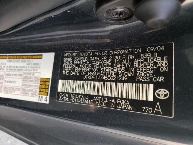 JTKDE177450021249 - 2005 TOYOTA SCION TC 黑色 照片 10