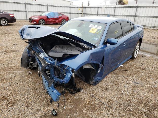 2C3CDXHG3NH130373 - 2022 DODGE CHARGER GT BLUE photo 2