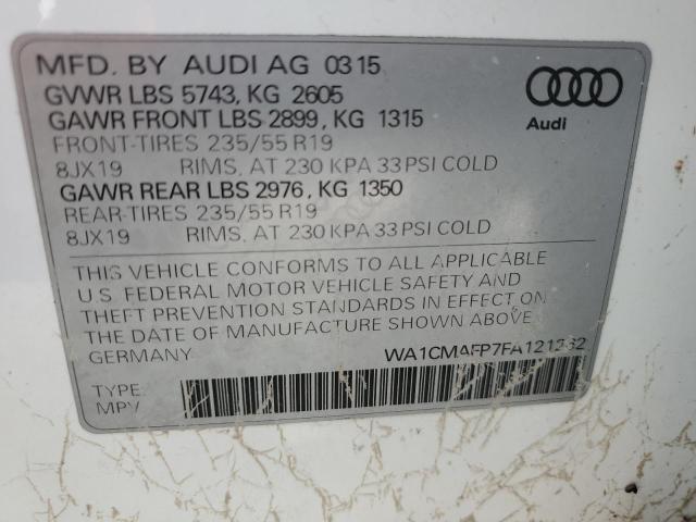 WA1CMAFP7FA121262 - 2015 AUDI Q5 TDI PRE WHITE photo 10