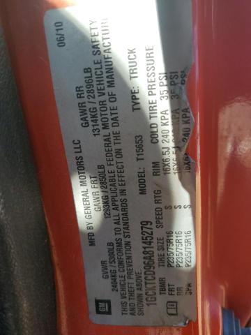 1GCKTCD96A8145279 - 2010 CHEVROLET COLORADO L ORANGE photo 10