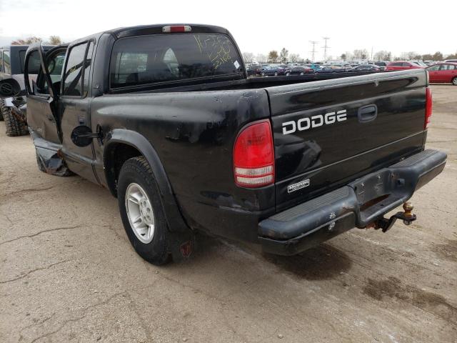 1B7GL2AN5YS523168 - 2000 DODGE DAKOTA QUA BLACK photo 3