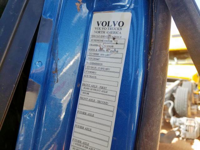 4V5K99EJ9KN905198 - 2019 VOLVO VHD BLUE photo 10