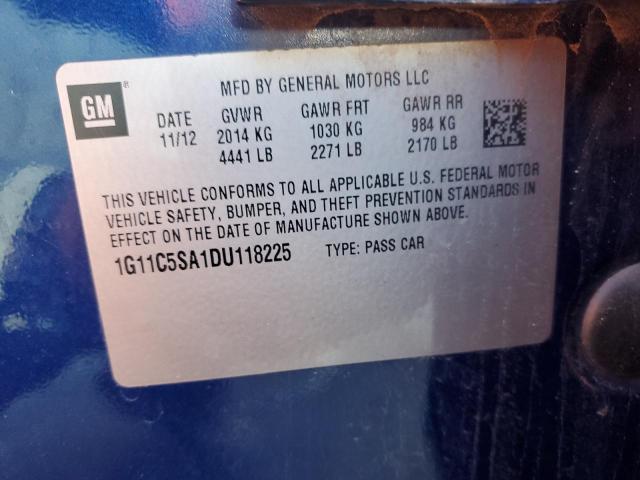 1G11C5SA1DU118225 - 2013 CHEVROLET MALIBU 1LT 蓝色 照片 13