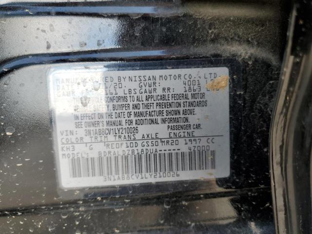 3N1AB8CV1LY210026 - 2020 NISSAN SENTRA SV BLACK photo 12