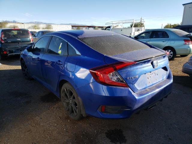 19XFC2F89LE007986 - 2020 HONDA CIVIC SPOR BLUE photo 3